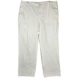 J Crew Women's‎ Cream Chino Pants Size 32 Style BP499 Cotton Blend Relaxed Fit